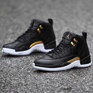 Nike Air Jordan 12 Retro Reptile Sneakers in Midnight Black